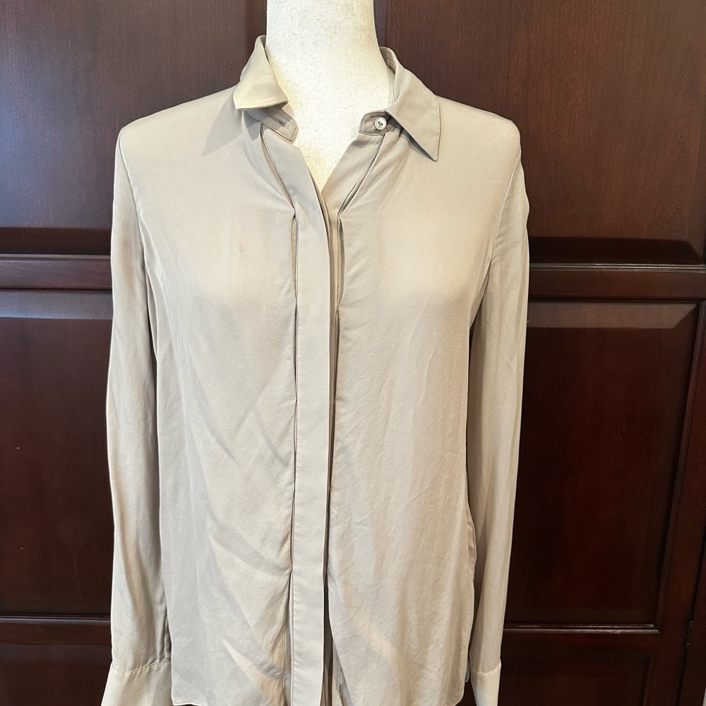 Vince Silk Long Sleeve Blouse